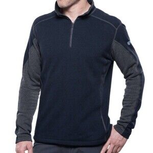 Kuhl Revel 1/4 Zip Pullover Fleece Mutiny Blue/Steel Gray Men’s Size Large 3007